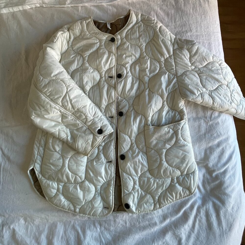 White Quilted Jacket - Mango